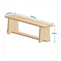 Скамейка гимнастическая 1000мм ЭКО (фанерная) ножки фанера Dinamika