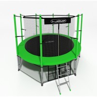 Батут i-Jump Classic 8FT 244 см с нижней сетью и лестницей зеленый