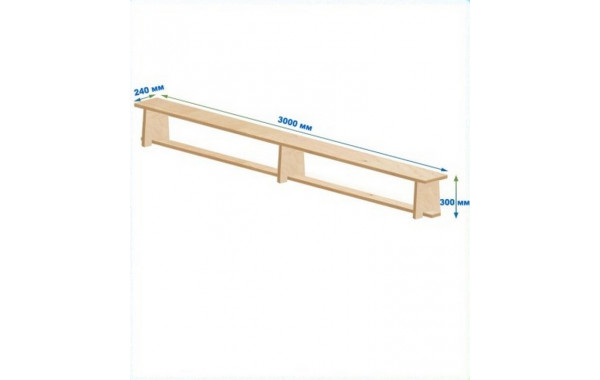 Скамейка гимнастическая 3000мм (фанерная) ножки фанера Dinamika 600_380