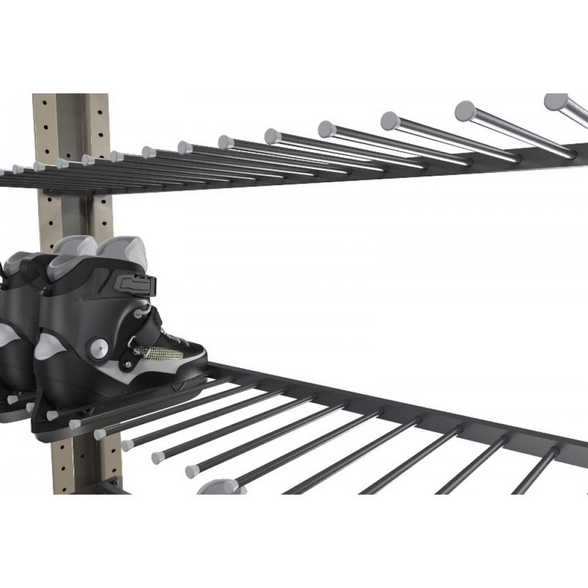 Стеллаж Премиум для коньков и роликов, односторонний 219х155х45см Gefest KP5-30 2000_2000
