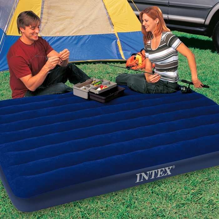 Надувной матрас Intex Classic Downy Airbed Fiber-Tech, 152х203х25см 64759 700_700