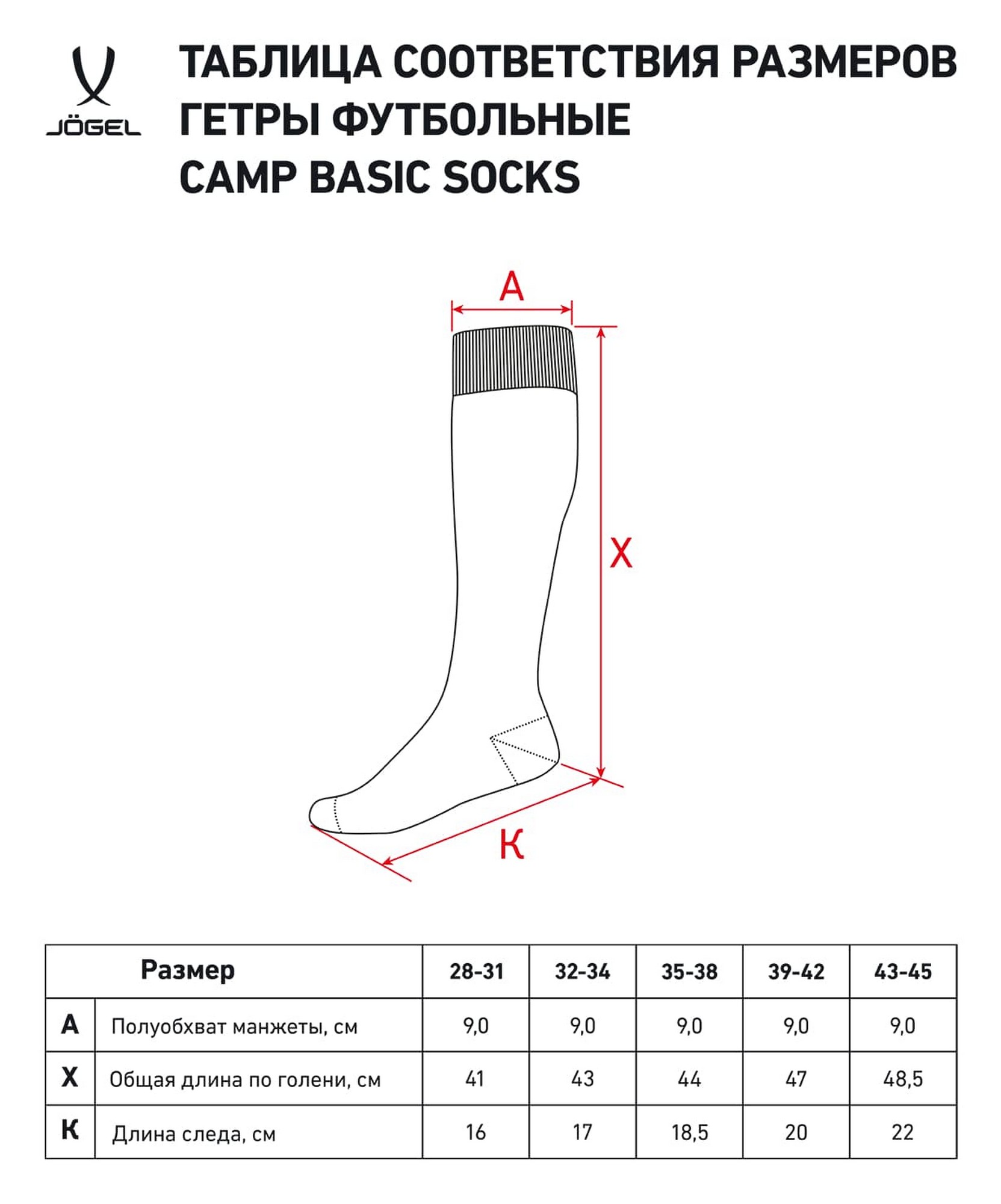 Гетры футбольные Jogel Camp Basic Socks, гранатовый\серый\белый 1663_2000