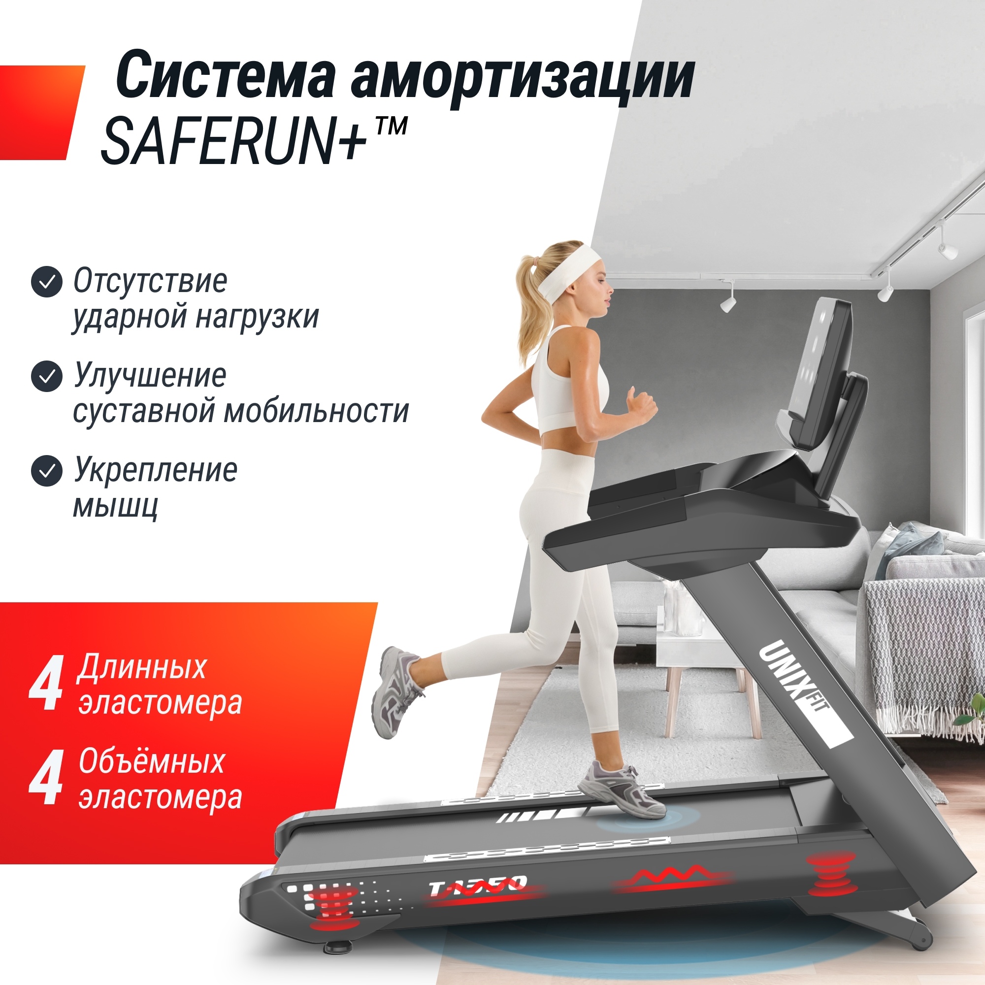 Беговая дорожка UnixFit T-1350 PRO (LED) 2000_2000