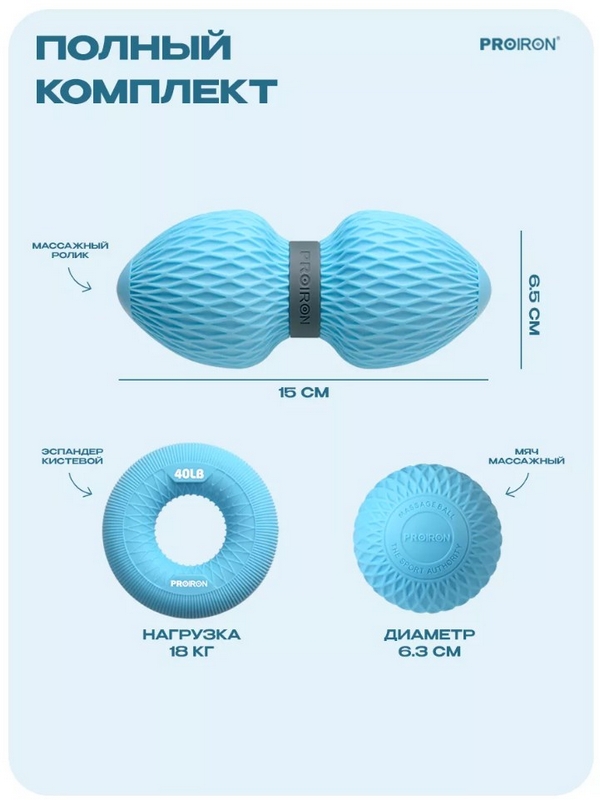Набор для МФР массажа PROIRON НМФР02 синий 600_800