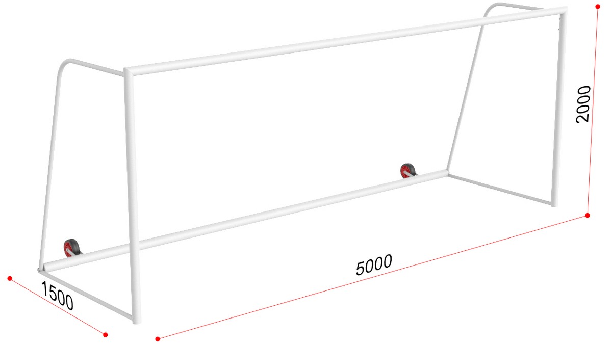 Ворота футбольные с противовесом, разборные (5х2 м) Glav 15.108 шт 1200_675